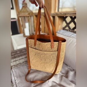 Madewell Textured Tan and Brown Tote